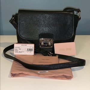 Miu Miu black leather crossbody bag